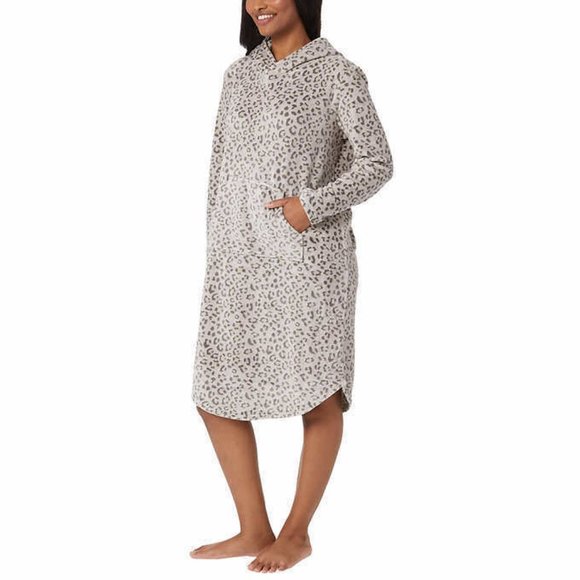 NWT 32 Degrees Heat Cozy Hooded Lounger Pocket Dress Pajama Size Small $65 5C160 - Picture 2 of 4